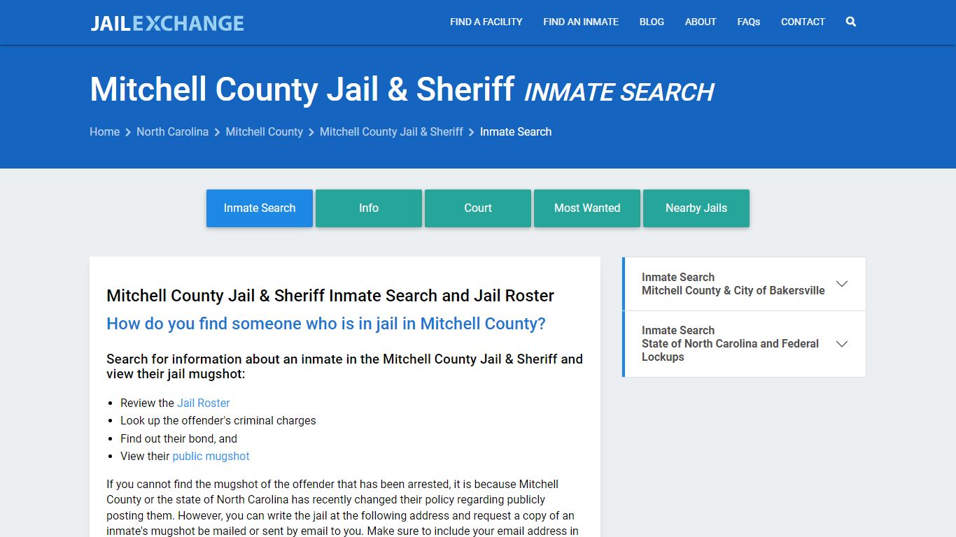 Inmate Search: Roster & Mugshots - Mitchell County Jail & Sheriff, NC